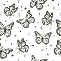 Seamless flying butterfly pattern design