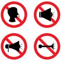 Do not use labels on audio speakers do not use the horn. Royalty Free Stock Photo