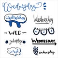 Set of Wednesday Lettering