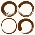 Enso Zen Circle Brush Set Vector Design Illustration Icon Collection Pack