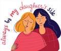 Illustration with  mother and daughter Royalty Free Stock Photo