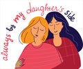 Illustration with mother and daughter