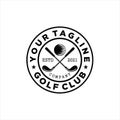 Golf club sport icons and badges. Vector symbols of golf Royalty Free Stock Photo