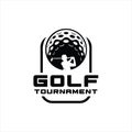 Golf club sport icons and badges. Vector symbols of golf Royalty Free Stock Photo