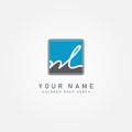 Initial Letter NL Logo - Business Signature design Royalty Free Stock Photo