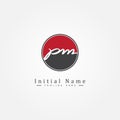 Signature Logo for Initial Letter PM - Simple Business Design Royalty Free Stock Photo