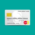 Fake credit card icon isolated on background