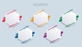 Colorful hexagon infographic vector template with 5 options. Can be used for web, diagram, graph, presentation, chart, report, ste Royalty Free Stock Photo