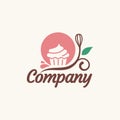 Sweet cupcake logo vector grapic