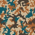 Vector camouflage seamless pattern. Fashionable design style for t-shirt. Military camo  texture Royalty Free Stock Photo