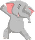 Cartoon funny elephant dabbing dance