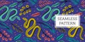 Seamless pattern leaves and snake trendy style Royalty Free Stock Photo