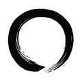 Black Enso Zen Circle Vector Brush Icon Royalty Free Stock Photo