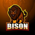 Strong bison mascot esport logo design