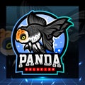 Panda goldfish mascot. esport logo design Royalty Free Stock Photo