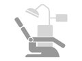 Modern dental chair icon on a white background.