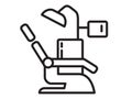 Modern dental chair icon on a white background. Dental equipment.