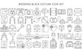 Collection of wedding thin line icons set Royalty Free Stock Photo