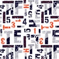 Letters and numbers with cracked grunged  design pattern Royalty Free Stock Photo