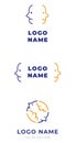 Set of logo identity with two different emotional faces for couple therapy relationship problems