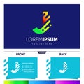 Initial J Letter Tech Logo Design and Business Card Vector Graphic