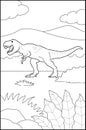 The type of dinosaur T rex is vicious and has sharp teeth Coloring Page