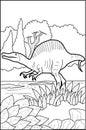 Dinosaurs have vertebrae such as fish fins and have a long snout Coloring Page