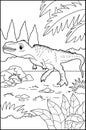 Dinosaurs with large legs and small hands like kangaroos coloring page Royalty Free Stock Photo