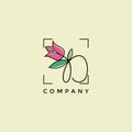 Letter D Beautiful Flower Logo Design Vector Graphic
