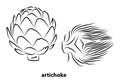 Artichoke sketch style. Hand drawn illustration Royalty Free Stock Photo