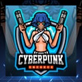 Cyber punk mascot. esport logo design