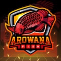 Arowana fish mascot. esport logo design Royalty Free Stock Photo