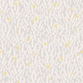 Vector abstract small leaf branches and fruit motif seamless repeat pattern light grey background Royalty Free Stock Photo