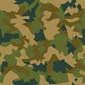 Military camouflage, seamless texture. Camo geometric pattern for Army Clothing. Green, brown color, fabric hunting. Vector