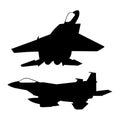 Silhouette of modern jetfighter flying vector design Royalty Free Stock Photo