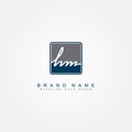 Business Logo for Initial Letter HM - Handwritten Signature Logo Royalty Free Stock Photo