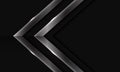 Abstract twin silver arrow direction on dark grey with blank space design modern luxury futuristic background vector