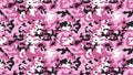 Fashionable pink camouflage pattern. Military fabric design. Seamless  background, masking clothing, camo repeat print. Vector Royalty Free Stock Photo