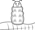 Picture of No Color caterpillar on a leaf and Only Line. Royalty Free Stock Photo
