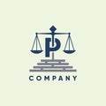 Letter P Legal Firm Law and Attorney Logo Design Vector Graphic