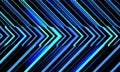Abstract blue light neon circuit cyber arrow direction on black design modern futuristic technology background vector Royalty Free Stock Photo