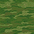 PrintFiber seamless camo texture. Weave pattern thread. Urban camouflage textile. Yarn rough knit background. Vector