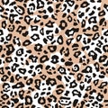 Leopard print, seamless pattern. Skin of cheetah, leopard. Fashionable fabric, elegant animal background. Vector Royalty Free Stock Photo