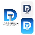 Letter D Pillar Legal Firm Law and Attorney Logo Design Vector Icon Graphic