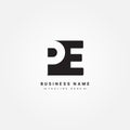 Initial Letter PE Logo - Minimal Business Logo