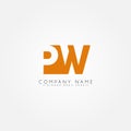 Initial Letter PW Logo - Simple Business Logo