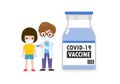 Covid-19 or coronavirus Vaccine,Kids vaccination with pediatrician holding syringe,Doctor hold an injection vaccination children