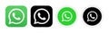 Collection of green and black whatsapp logo. Royalty Free Stock Photo