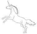 Unicorn Horse digital Vector Line Art isolated Royalty Free Stock Photo