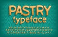 Pastry alphabet font. Cartoon cookie letters, numbers and punctuation.